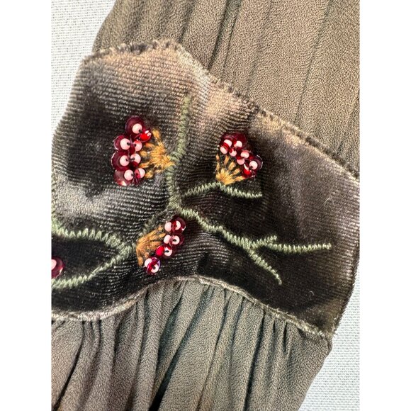 Carolina Belle Womens Embroidered Tunic Dress Size 8 Olive Green - Picture 5 of 11